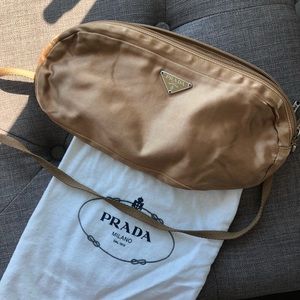 Prada 90’s Vintage Satin Camel Belt Bag